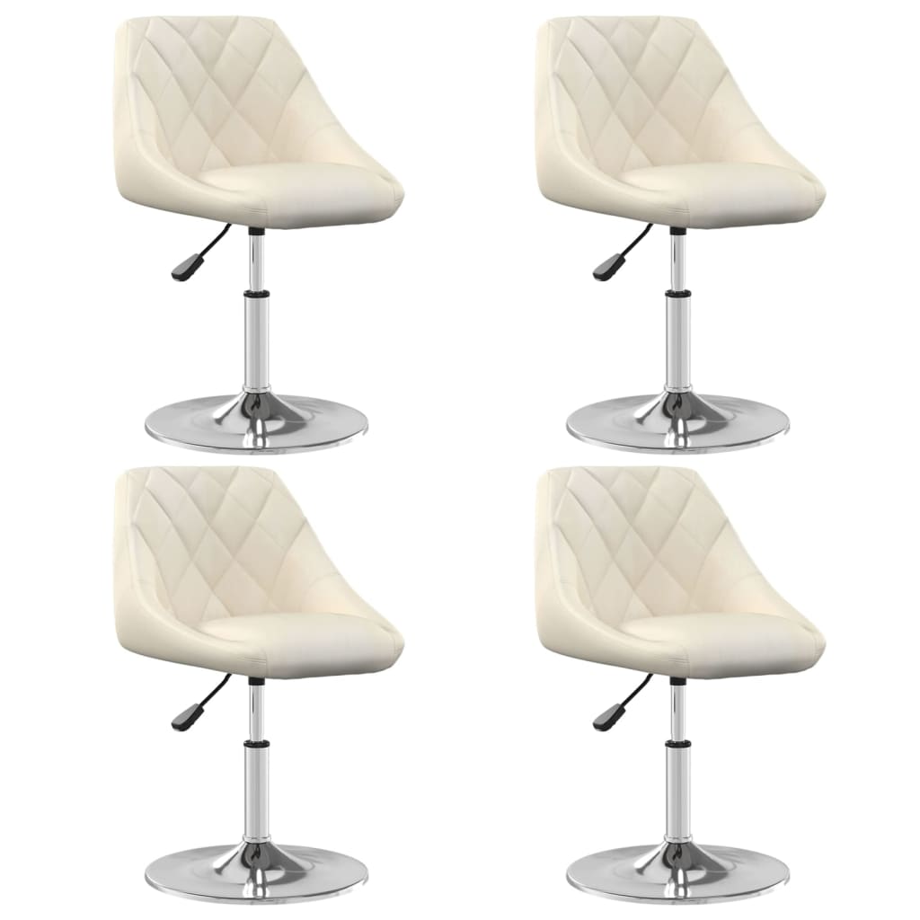 Eetkamerstoelen draaibaar 4 st fluweel crèmekleurig is nu te koop bij PeponiXL, paradijselijk wonen!