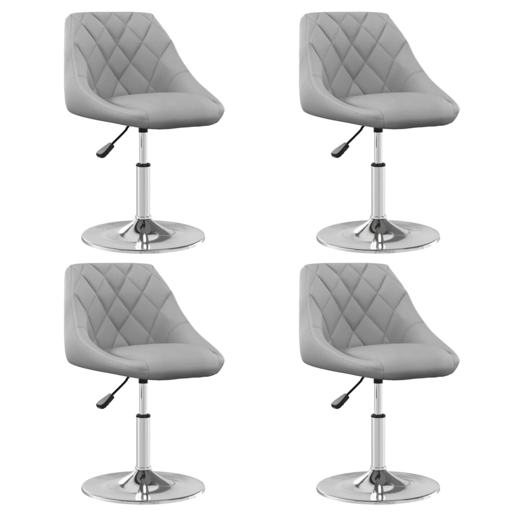 Eetkamerstoelen draaibaar 4 st fluweel lichtgrijs is nu te koop bij PeponiXL, paradijselijk wonen!