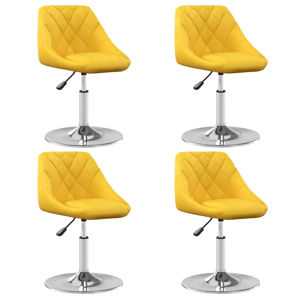 Eetkamerstoelen draaibaar 4 st fluweel mosterdgeel is nu te koop bij PeponiXL, paradijselijk wonen!