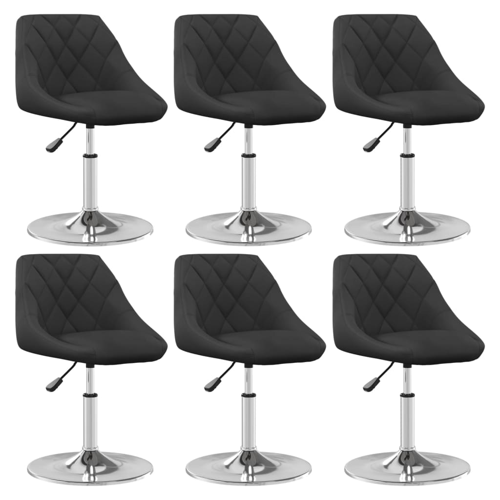 Eetkamerstoelen 6 st draaibaar fluweel zwart is nu te koop bij PeponiXL, paradijselijk wonen!