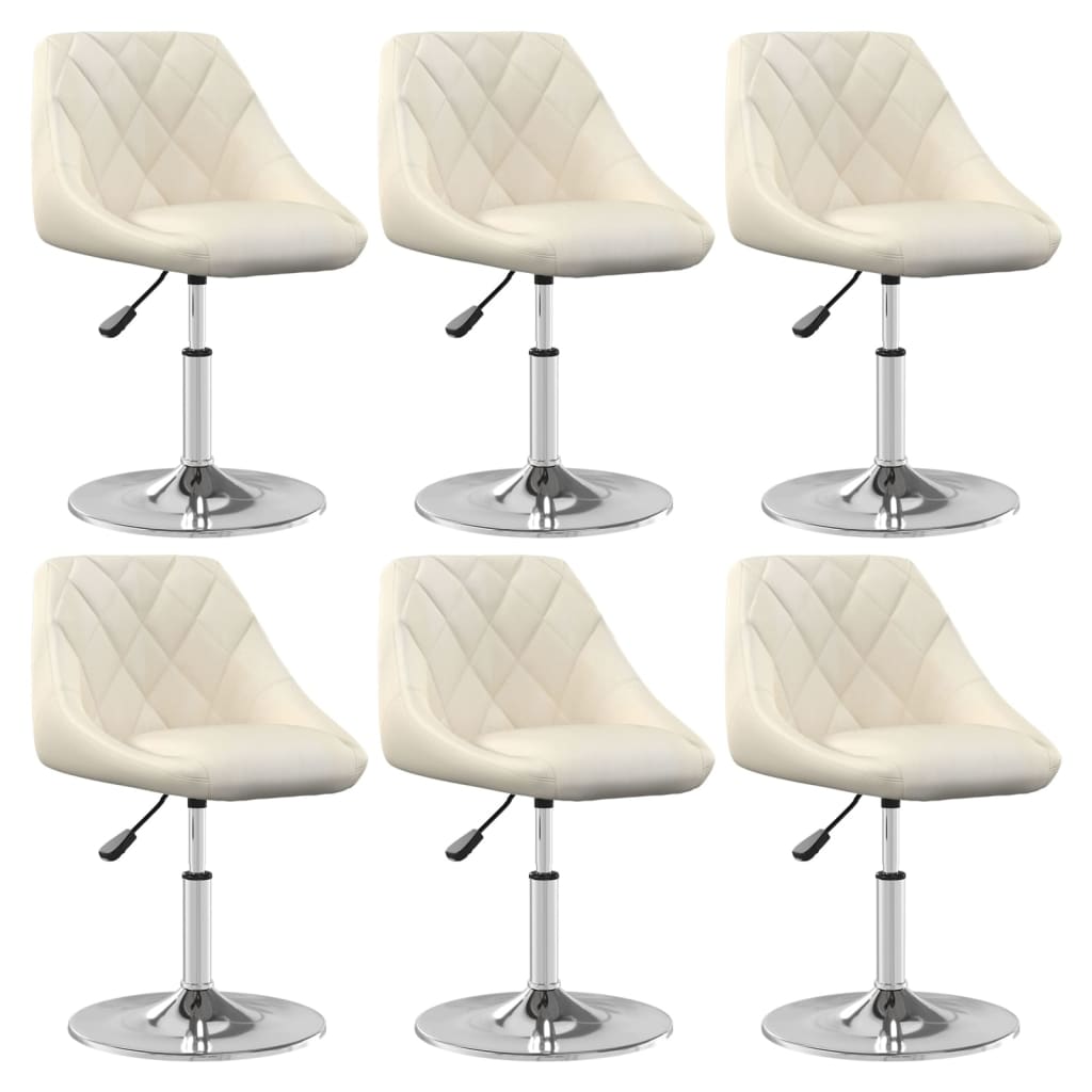 Eetkamerstoelen draaibaar 6 st fluweel crèmekleurig is nu te koop bij PeponiXL, paradijselijk wonen!