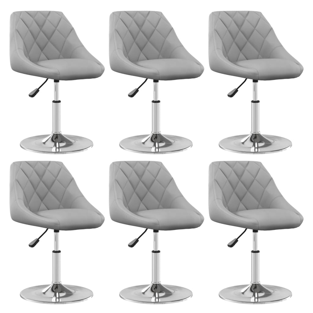 Eetkamerstoelen draaibaar 6 st fluweel lichtgrijs is nu te koop bij PeponiXL, paradijselijk wonen!