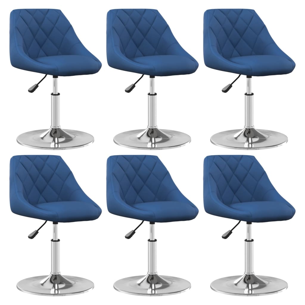 Eetkamerstoelen draaibaar 6 st fluweel blauw is nu te koop bij PeponiXL, paradijselijk wonen!