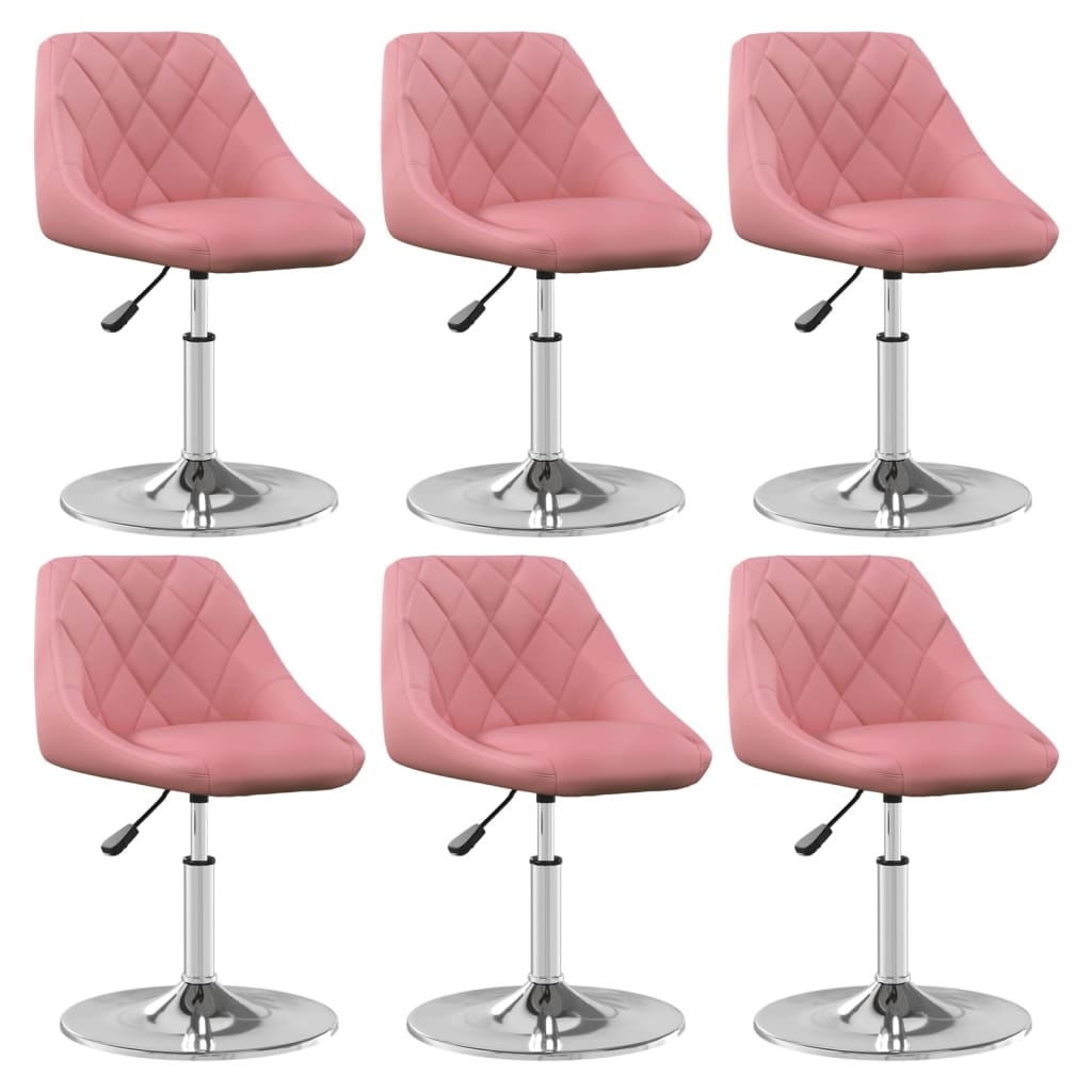 Eetkamerstoelen draaibaar 6 st fluweel roze is nu te koop bij PeponiXL, paradijselijk wonen!
