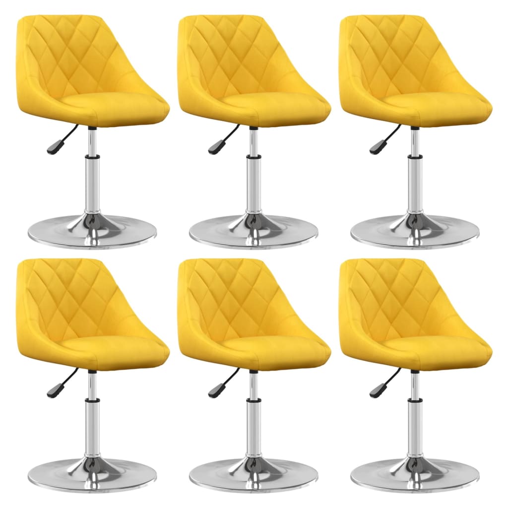 Eetkamerstoelen draaibaar 6 st fluweel mosterdgeel is nu te koop bij PeponiXL, paradijselijk wonen!