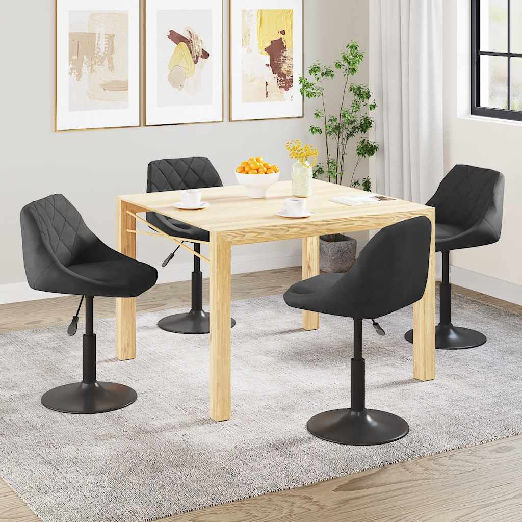 Eetkamerstoelen draaibaar 4 st fluweel zwart is nu te koop bij PeponiXL, paradijselijk wonen!