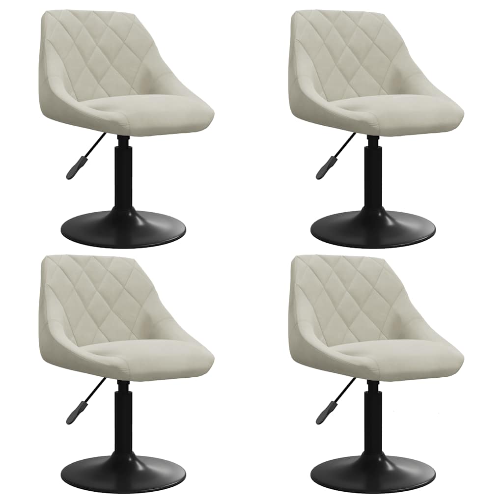 Eetkamerstoelen draaibaar 4 st fluweel crèmekleurig is nu te koop bij PeponiXL, paradijselijk wonen!