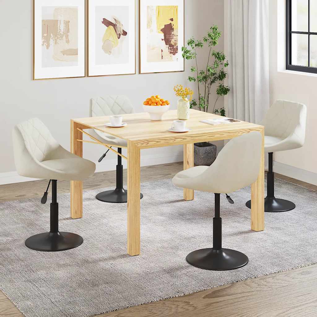 Eetkamerstoelen draaibaar 4 st fluweel crèmekleurig is nu te koop bij PeponiXL, paradijselijk wonen!