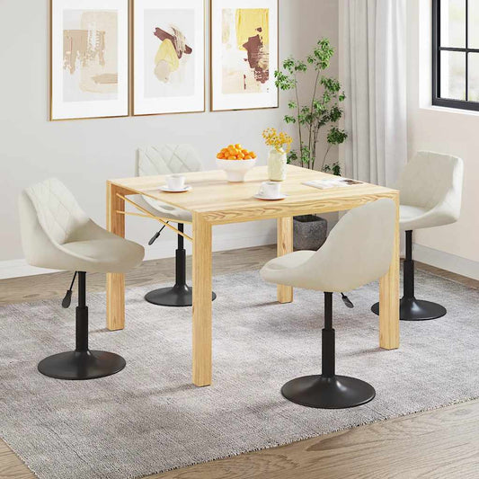 Eetkamerstoelen draaibaar 4 st fluweel crèmekleurig is nu te koop bij PeponiXL, paradijselijk wonen!