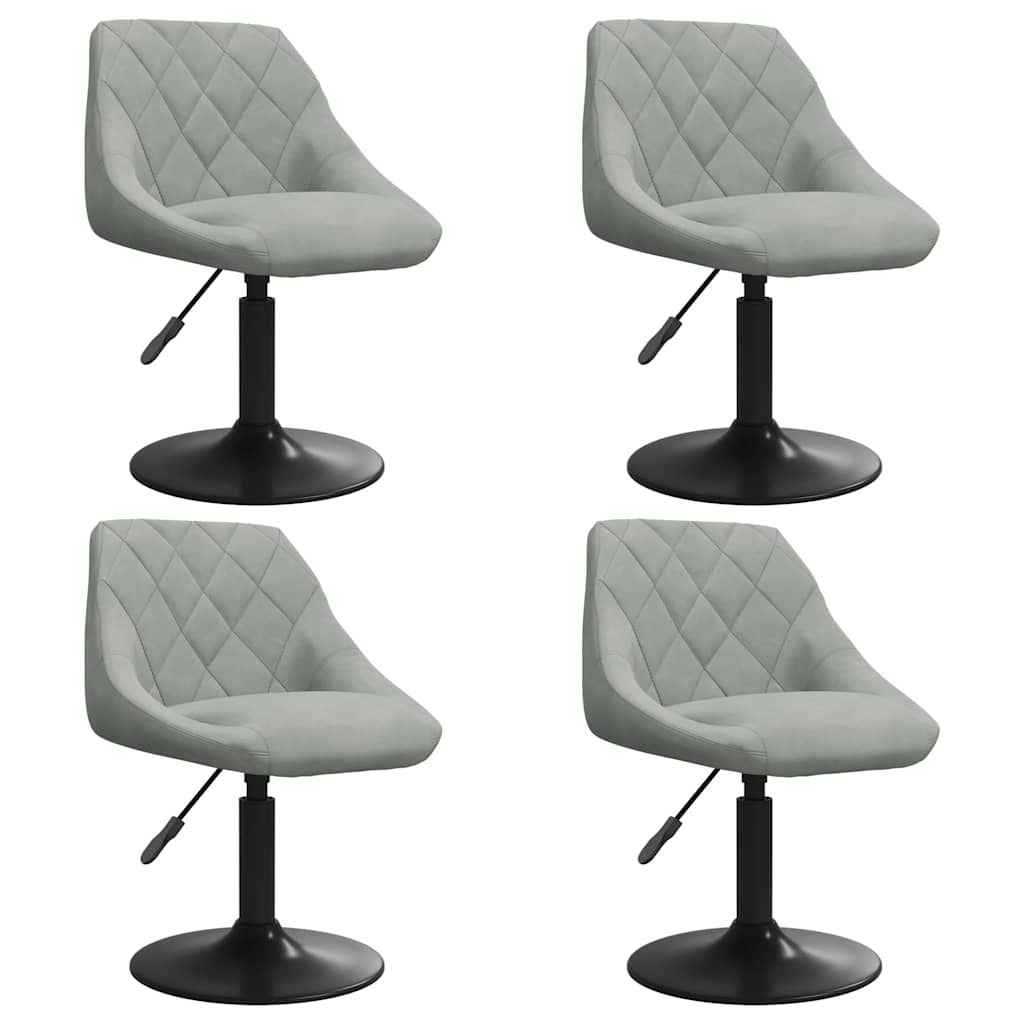 Eetkamerstoelen draaibaar 4 st fluweel lichtgrijs is nu te koop bij PeponiXL, paradijselijk wonen!