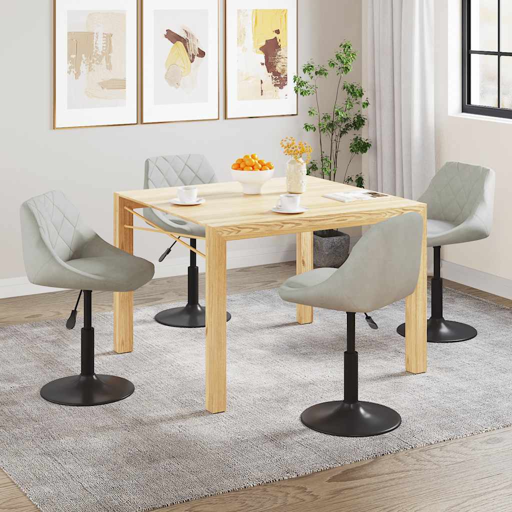 Eetkamerstoelen draaibaar 4 st fluweel lichtgrijs is nu te koop bij PeponiXL, paradijselijk wonen!