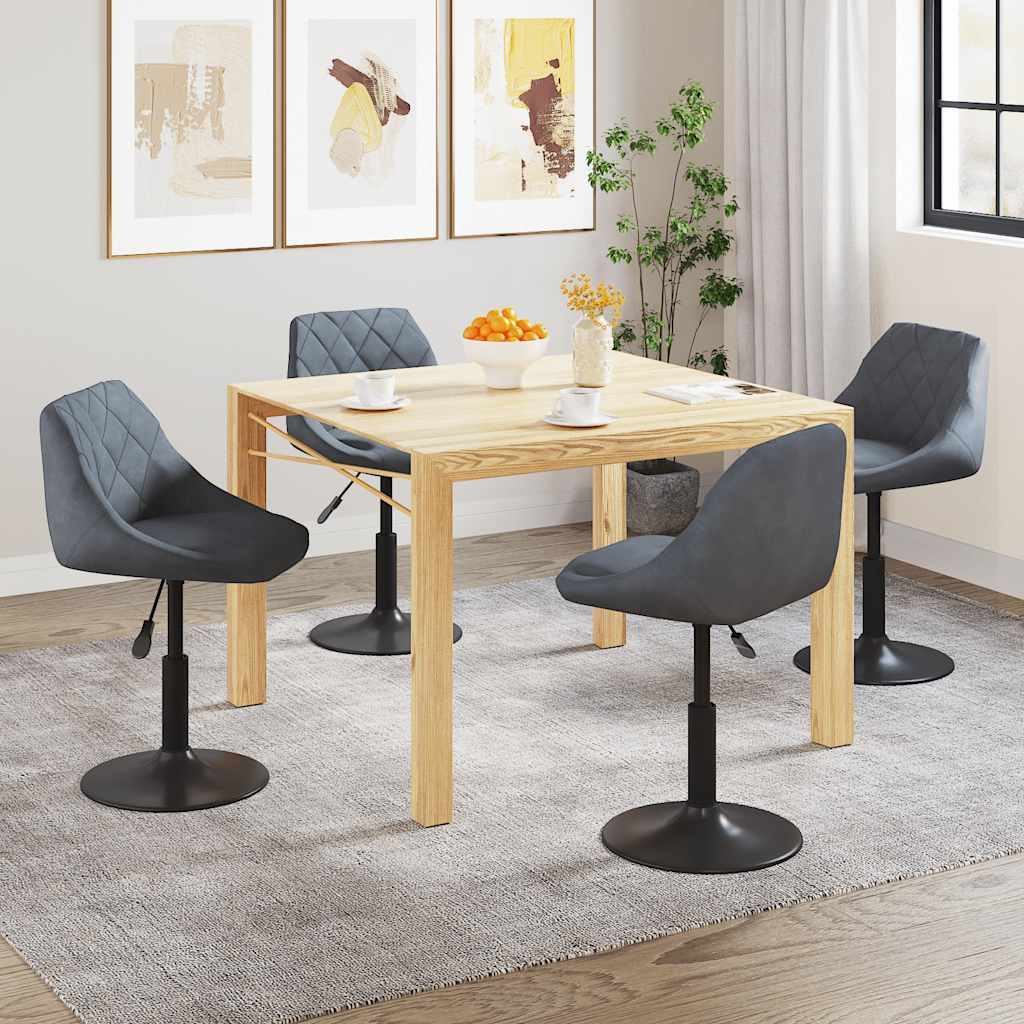 Eetkamerstoelen draaibaar 4 st fluweel donkergrijs is nu te koop bij PeponiXL, paradijselijk wonen!