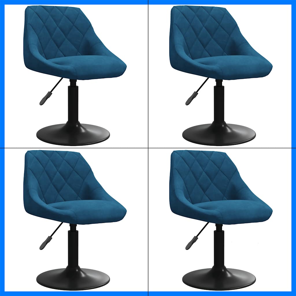 Eetkamerstoelen draaibaar 4 st fluweel blauw is nu te koop bij PeponiXL, paradijselijk wonen!