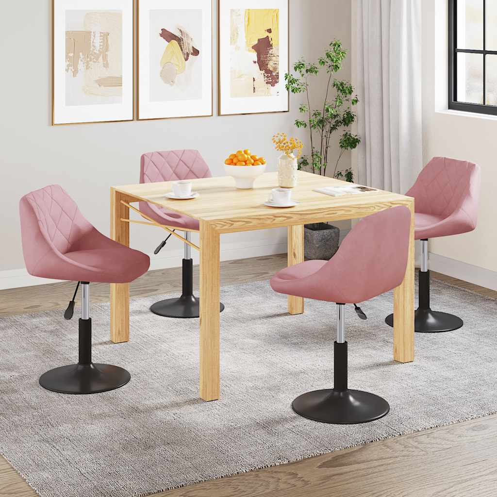Eetkamerstoelen draaibaar 4 st fluweel roze is nu te koop bij PeponiXL, paradijselijk wonen!