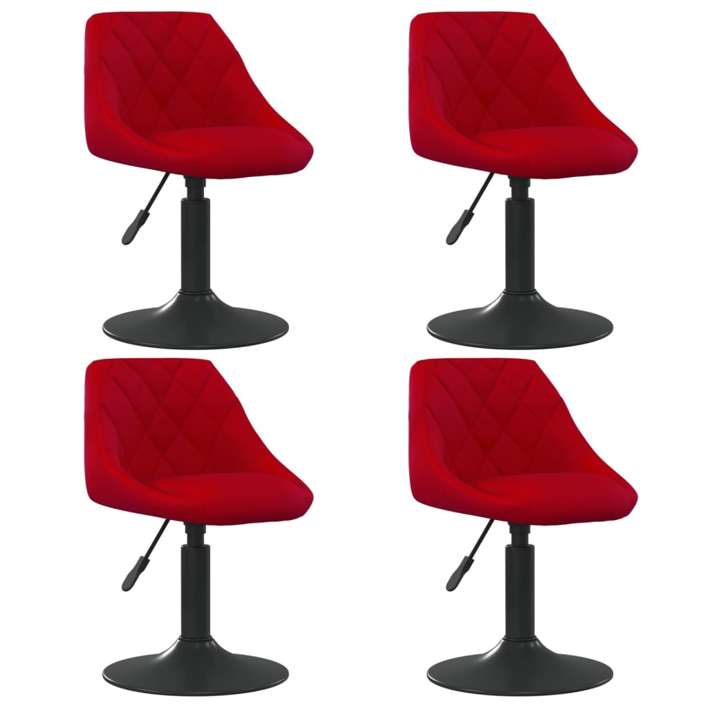 Eetkamerstoelen draaibaar 4 st fluweel wijnrood is nu te koop bij PeponiXL, paradijselijk wonen!