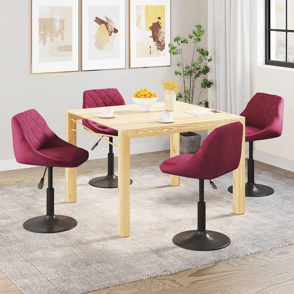 Eetkamerstoelen draaibaar 4 st fluweel wijnrood is nu te koop bij PeponiXL, paradijselijk wonen!