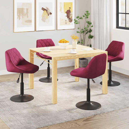 Eetkamerstoelen draaibaar 4 st fluweel wijnrood is nu te koop bij PeponiXL, paradijselijk wonen!