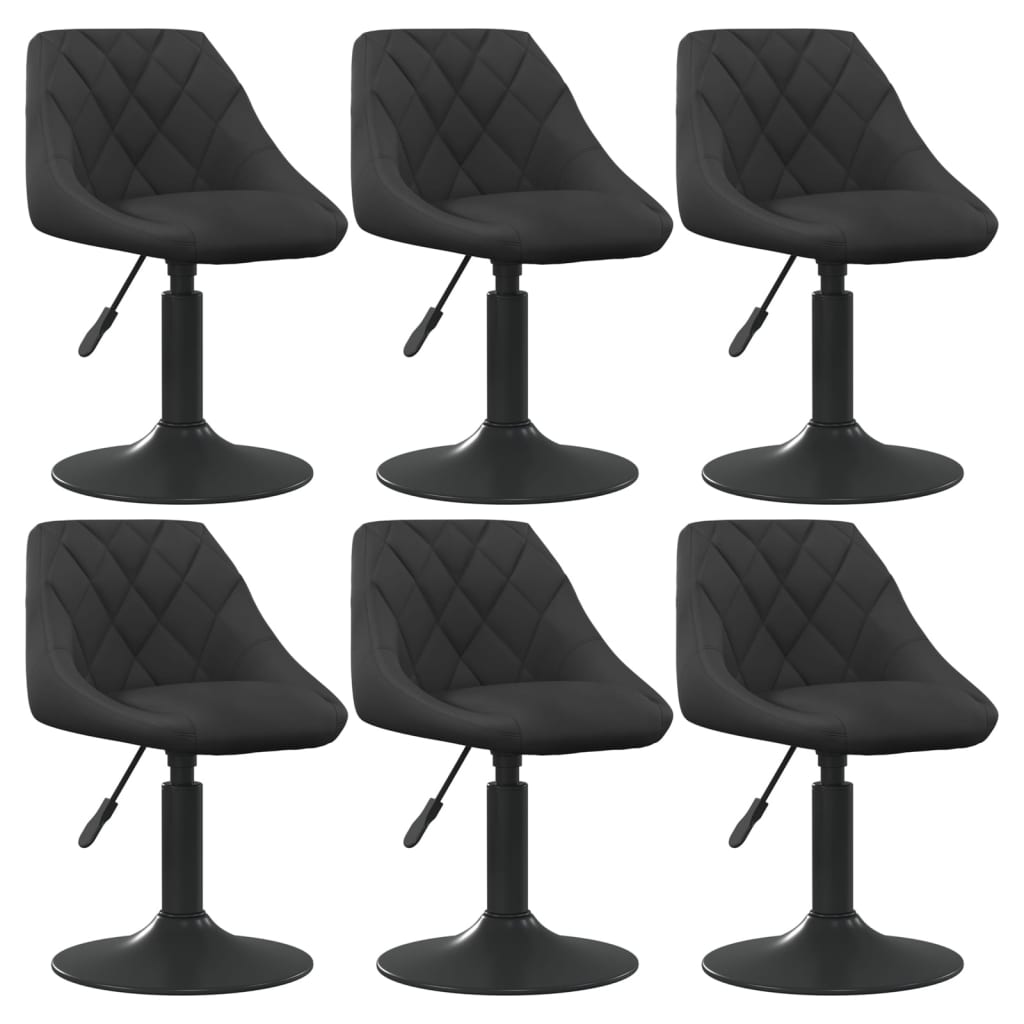 Eetkamerstoelen 6 st draaibaar fluweel zwart is nu te koop bij PeponiXL, paradijselijk wonen!