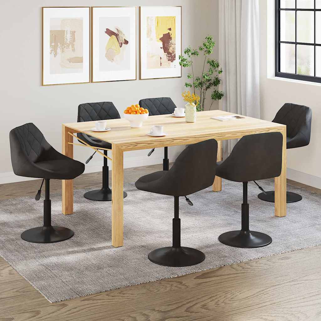 Eetkamerstoelen 6 st draaibaar fluweel zwart is nu te koop bij PeponiXL, paradijselijk wonen!
