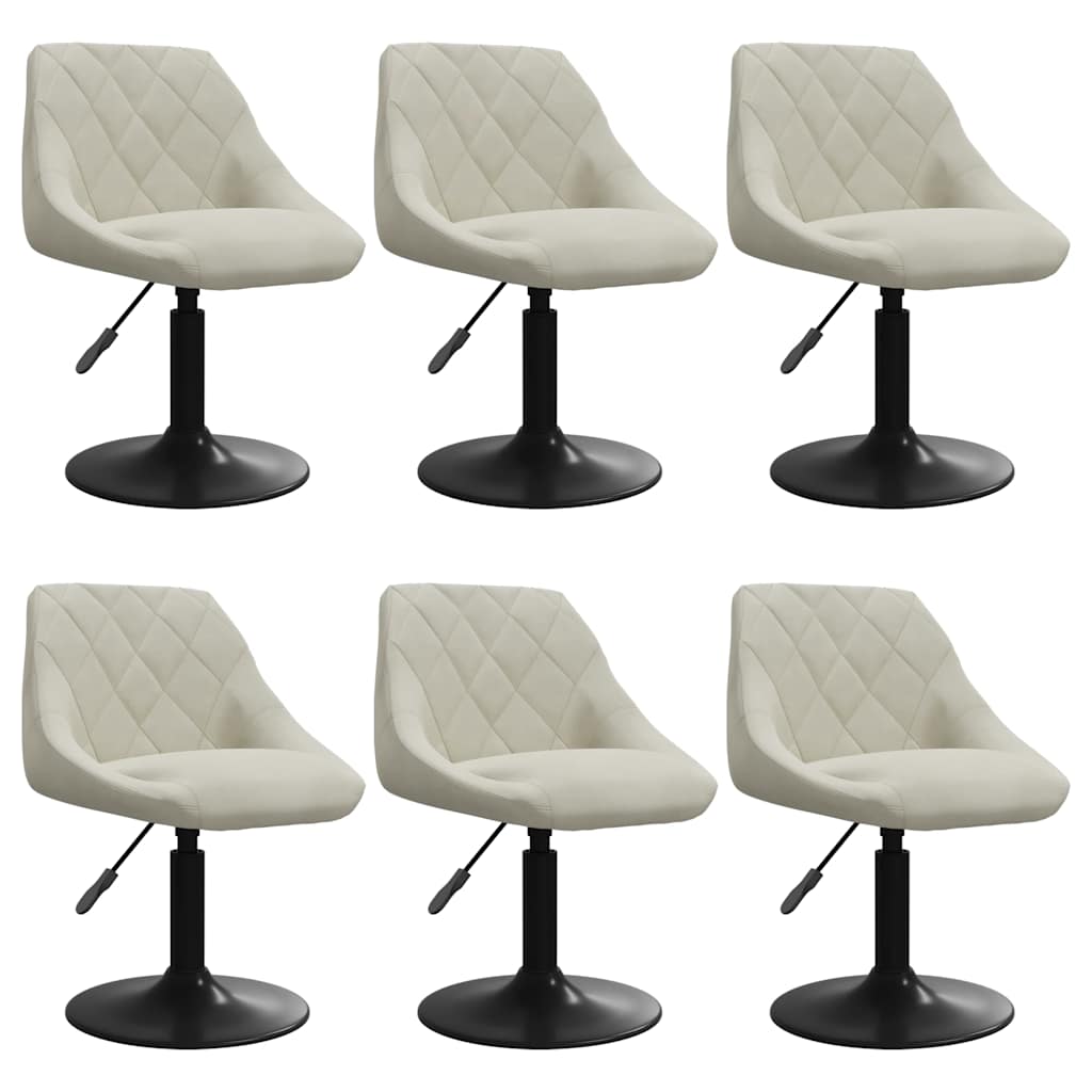 Eetkamerstoelen draaibaar 6 st fluweel crèmekleurig is nu te koop bij PeponiXL, paradijselijk wonen!