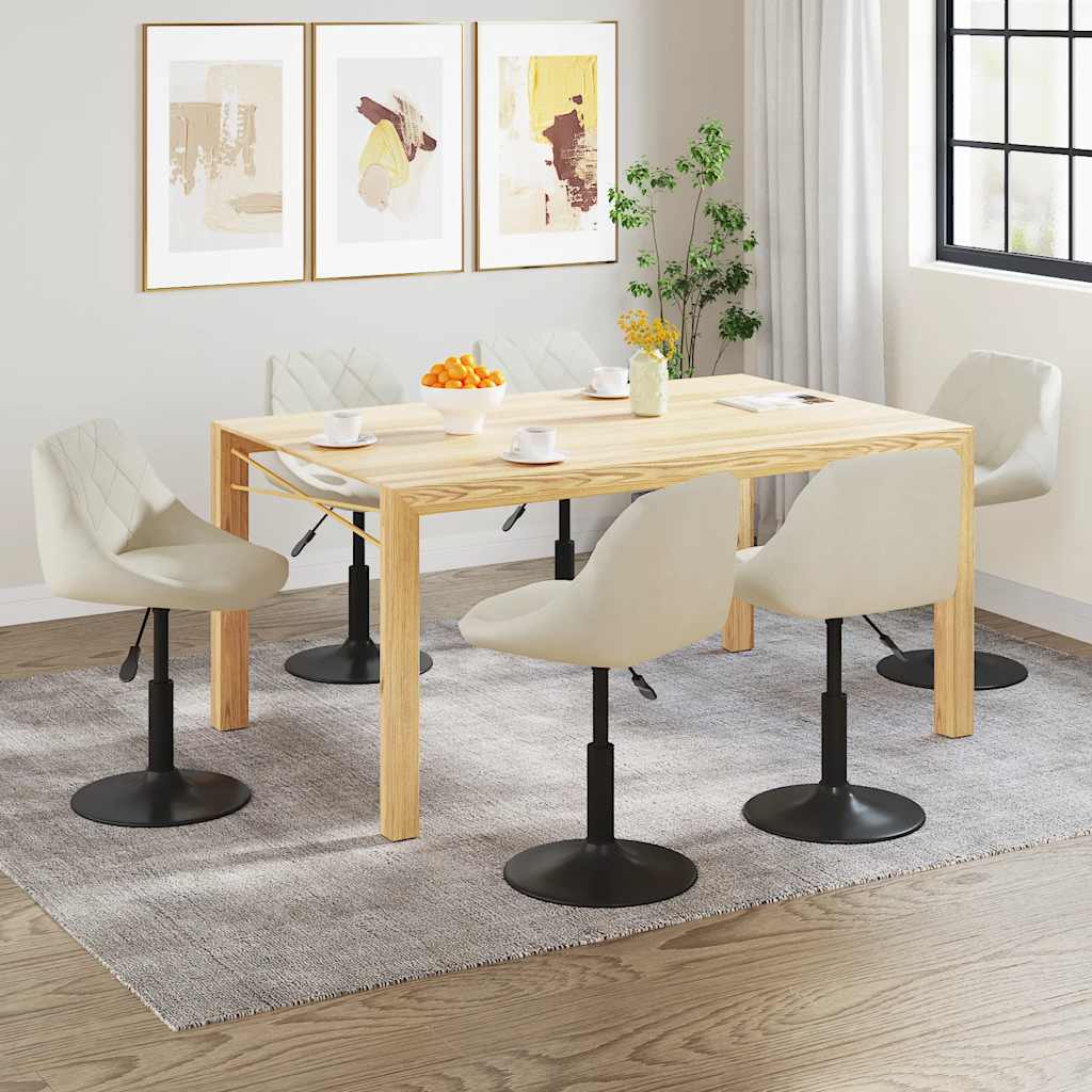 Eetkamerstoelen draaibaar 6 st fluweel crèmekleurig is nu te koop bij PeponiXL, paradijselijk wonen!