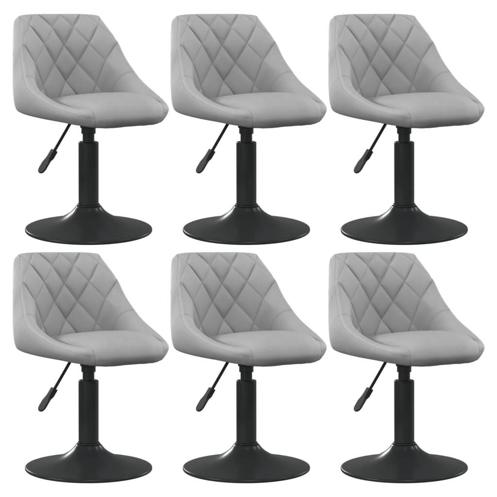 Eetkamerstoelen draaibaar 6 st fluweel lichtgrijs is nu te koop bij PeponiXL, paradijselijk wonen!