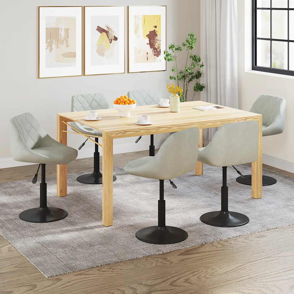 Eetkamerstoelen draaibaar 6 st fluweel lichtgrijs is nu te koop bij PeponiXL, paradijselijk wonen!