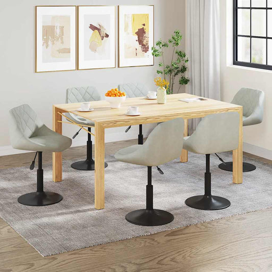 Eetkamerstoelen draaibaar 6 st fluweel lichtgrijs is nu te koop bij PeponiXL, paradijselijk wonen!