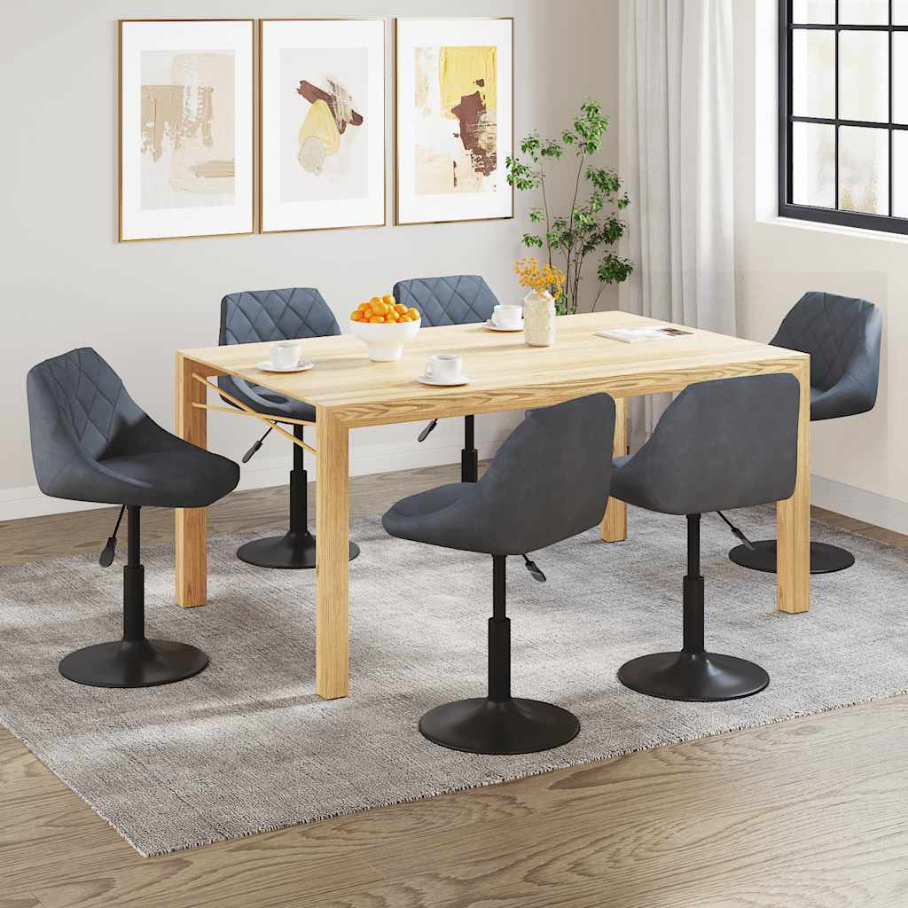 Eetkamerstoelen draaibaar 6 st fluweel donkergrijs is nu te koop bij PeponiXL, paradijselijk wonen!
