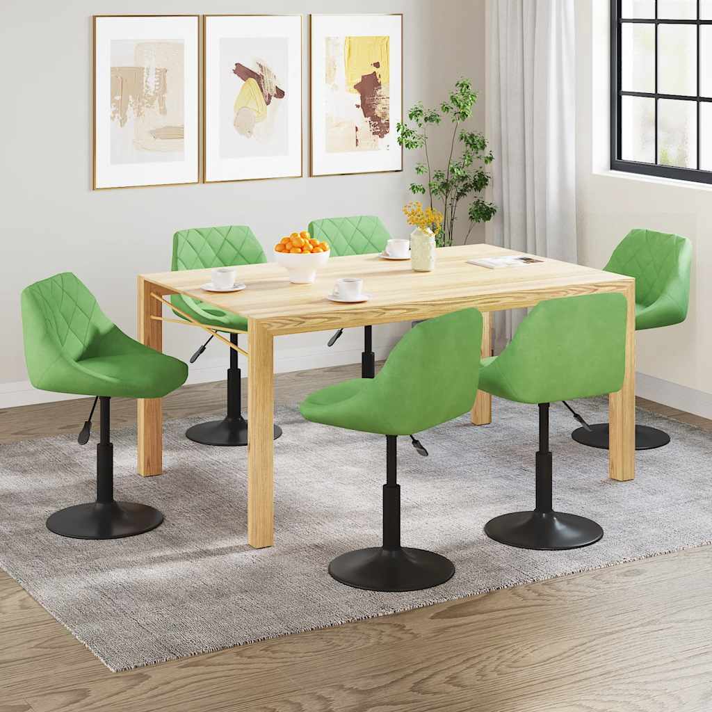 Eetkamerstoelen draaibaar 6 st fluweel lichtgroen is nu te koop bij PeponiXL, paradijselijk wonen!