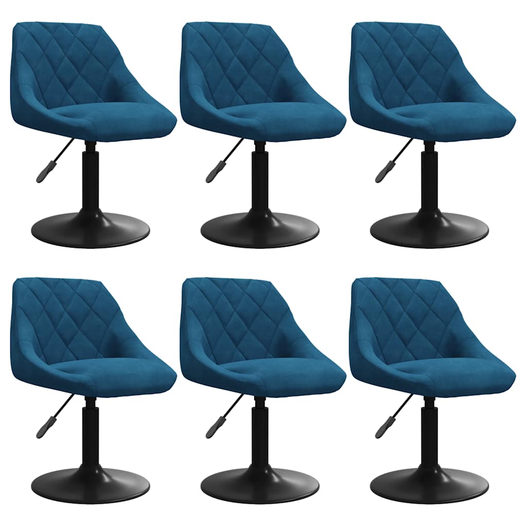 Eetkamerstoelen draaibaar 6 st fluweel blauw is nu te koop bij PeponiXL, paradijselijk wonen!