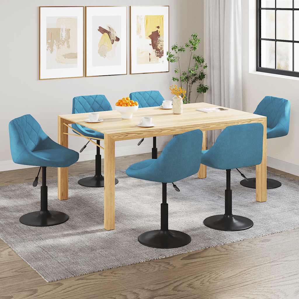 Eetkamerstoelen draaibaar 6 st fluweel blauw is nu te koop bij PeponiXL, paradijselijk wonen!