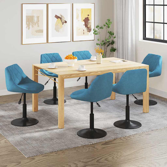 Eetkamerstoelen draaibaar 6 st fluweel blauw is nu te koop bij PeponiXL, paradijselijk wonen!