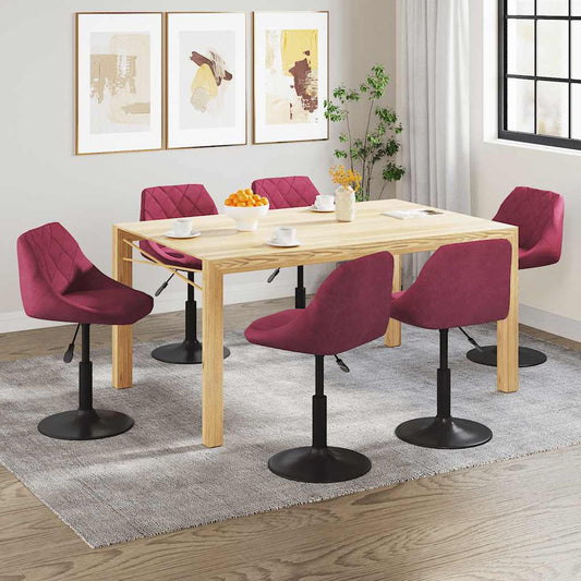 Eetkamerstoelen draaibaar 6 st fluweel wijnrood is nu te koop bij PeponiXL, paradijselijk wonen!