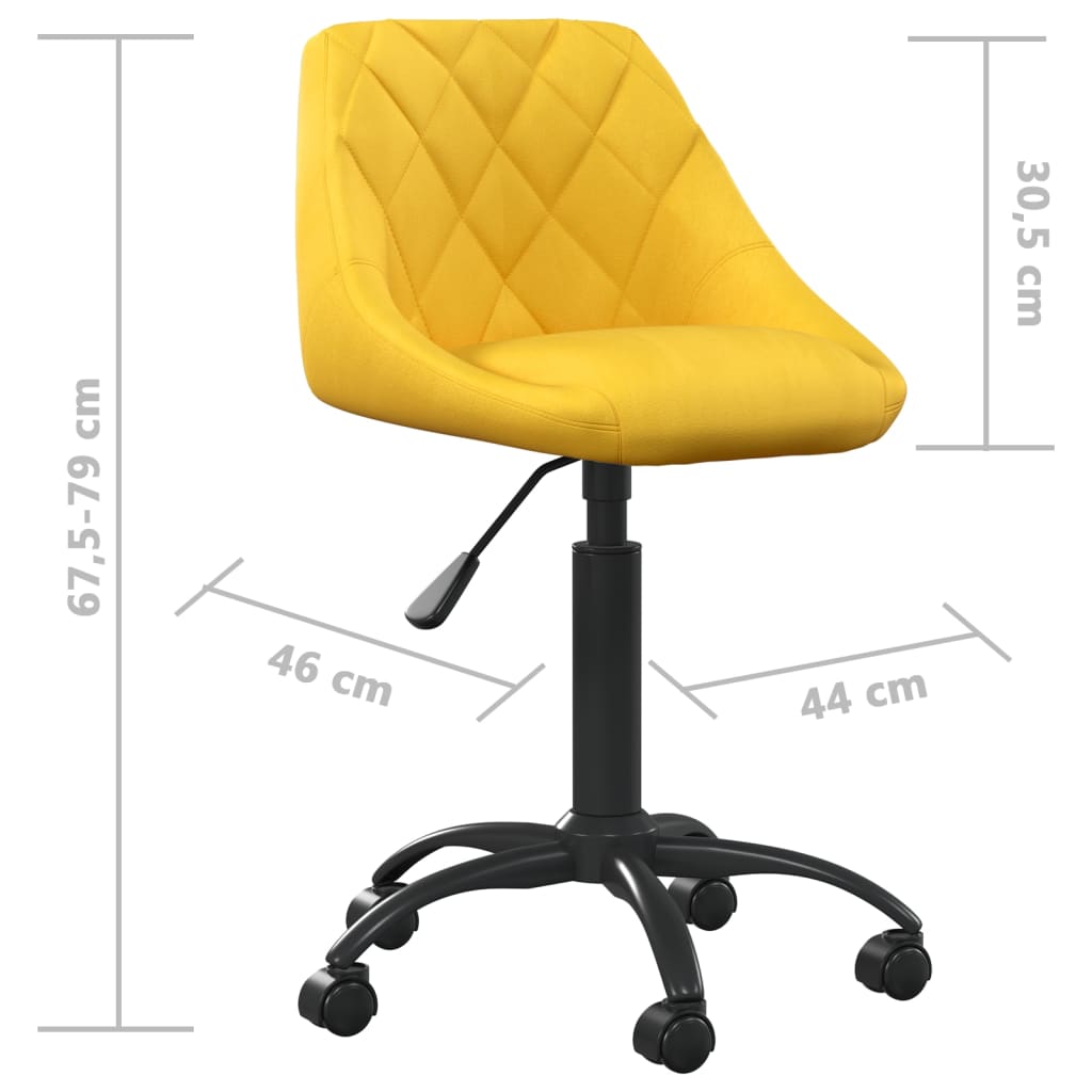 Kantoorstoel fluweel mosterdgeel is nu te koop bij PeponiXL, paradijselijk wonen!