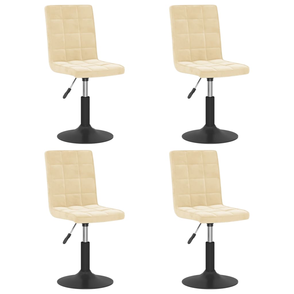 Eetkamerstoelen draaibaar 4 st fluweel crèmekleurig is nu te koop bij PeponiXL, paradijselijk wonen!