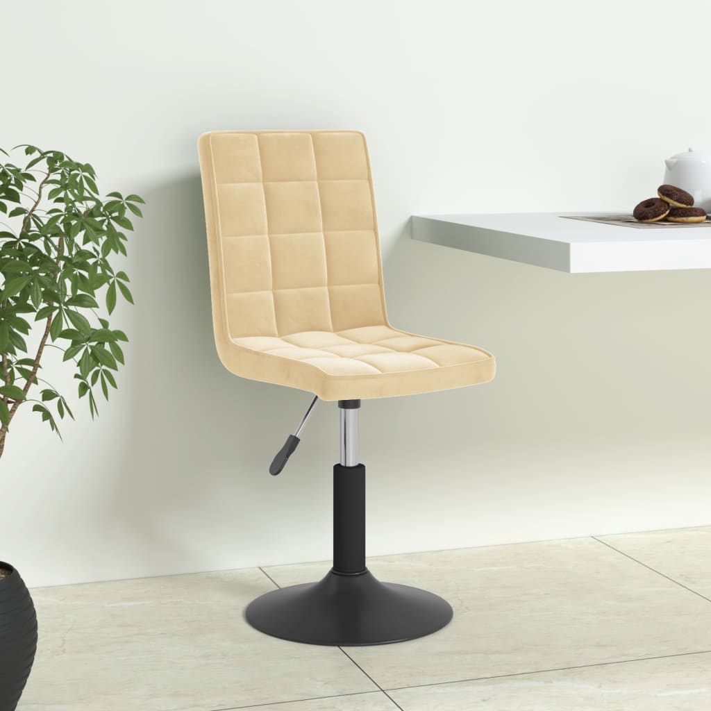 Eetkamerstoelen draaibaar 4 st fluweel crèmekleurig is nu te koop bij PeponiXL, paradijselijk wonen!