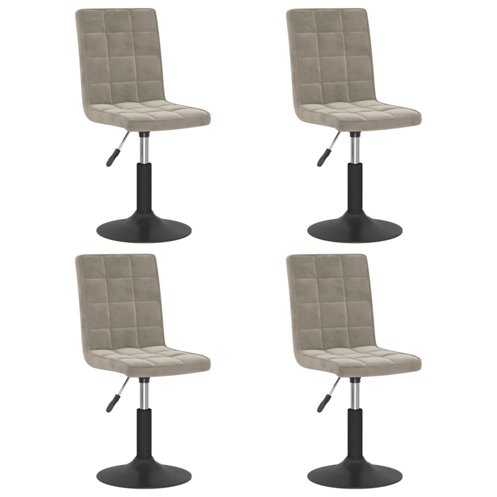 Eetkamerstoelen draaibaar 4 st fluweel lichtgrijs is nu te koop bij PeponiXL, paradijselijk wonen!