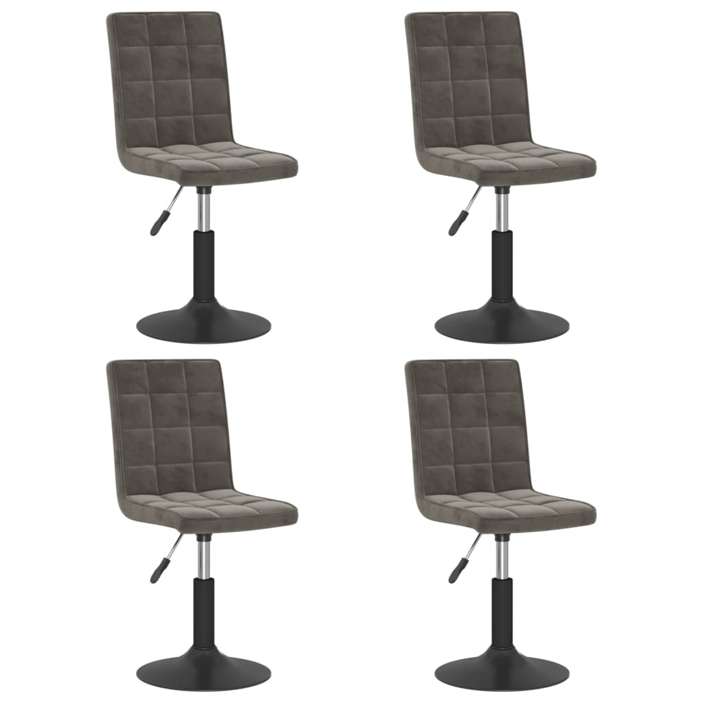 Eetkamerstoelen draaibaar 4 st fluweel donkergrijs is nu te koop bij PeponiXL, paradijselijk wonen!