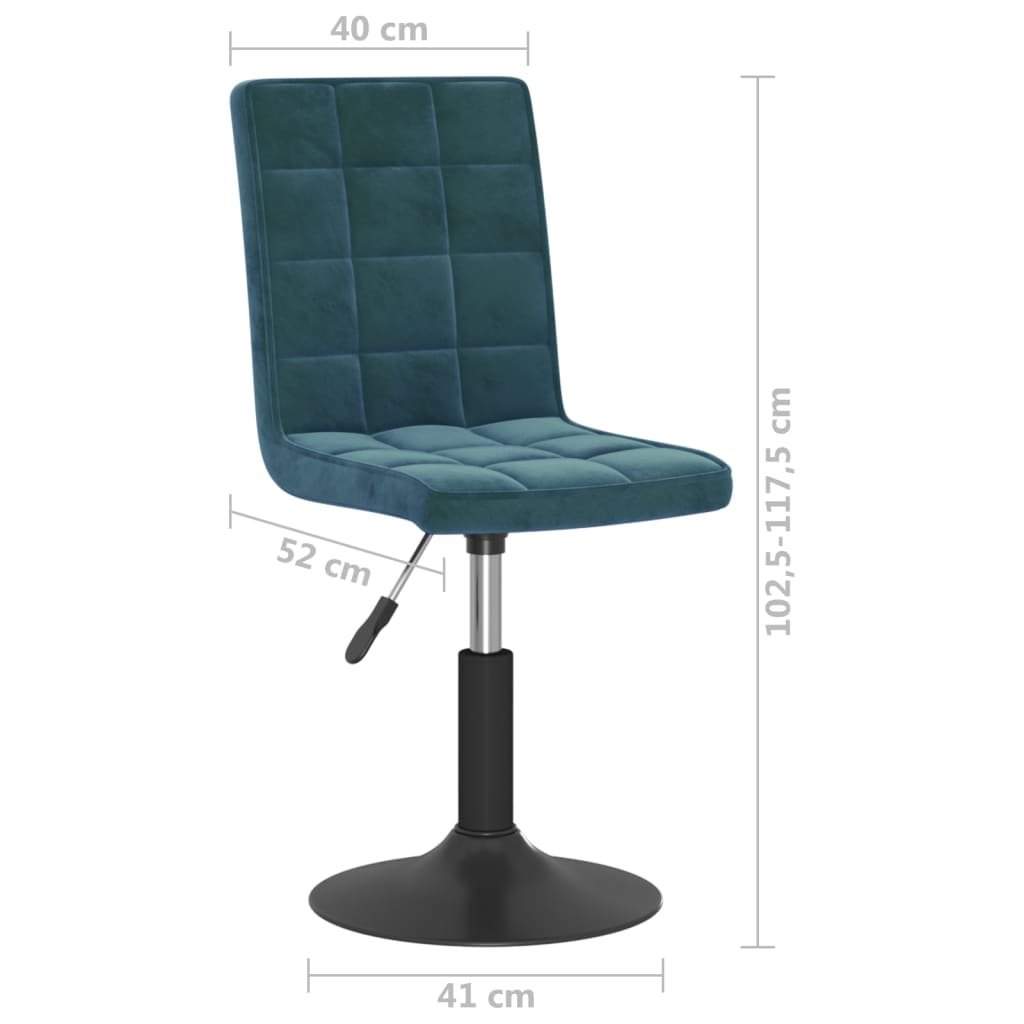 Eetkamerstoelen draaibaar 4 st fluweel blauw is nu te koop bij PeponiXL, paradijselijk wonen!