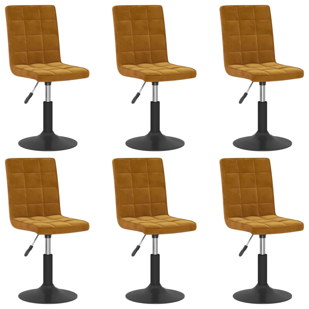 Eetkamerstoelen draaibaar 6 st fluweel bruin is nu te koop bij PeponiXL, paradijselijk wonen!