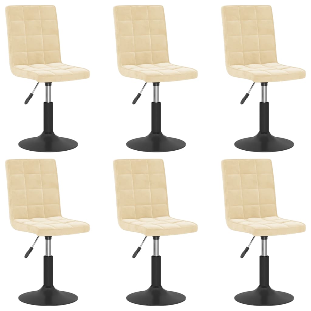 Eetkamerstoelen draaibaar 6 st fluweel crèmekleurig is nu te koop bij PeponiXL, paradijselijk wonen!