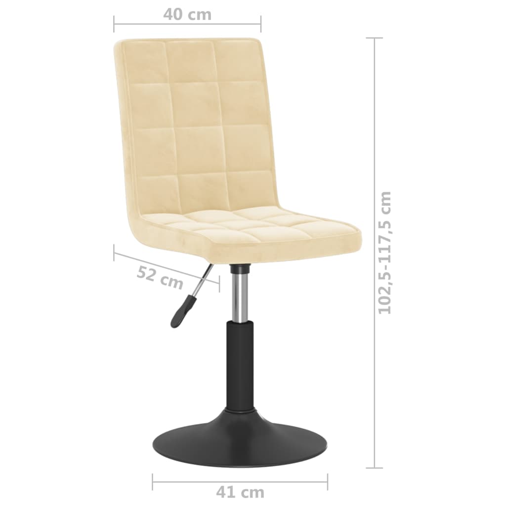 Eetkamerstoelen draaibaar 6 st fluweel crèmekleurig is nu te koop bij PeponiXL, paradijselijk wonen!
