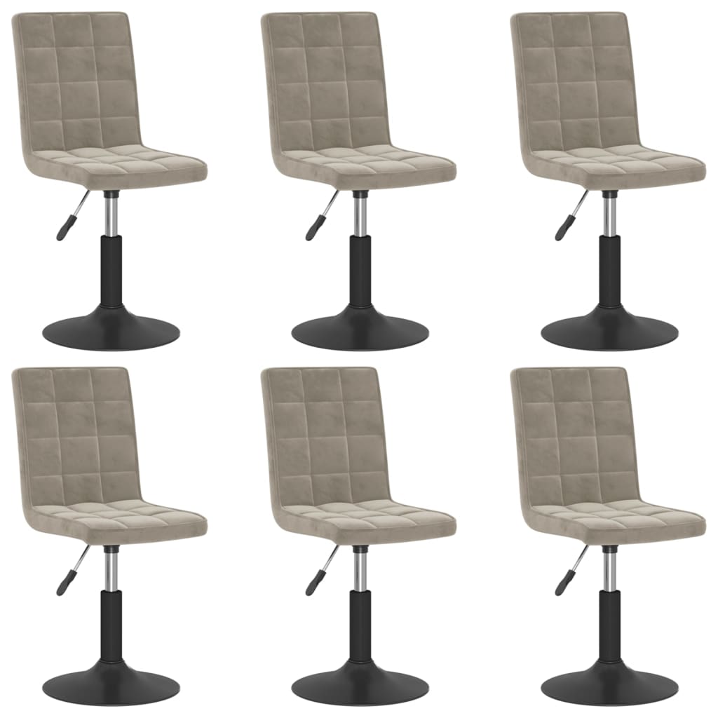 Eetkamerstoelen draaibaar 6 st fluweel lichtgrijs is nu te koop bij PeponiXL, paradijselijk wonen!
