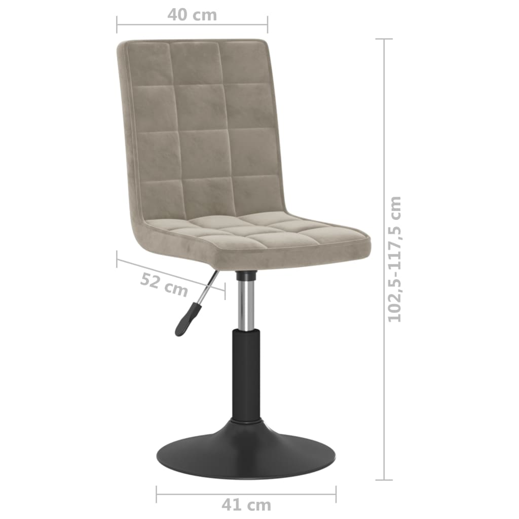 Eetkamerstoelen draaibaar 6 st fluweel lichtgrijs is nu te koop bij PeponiXL, paradijselijk wonen!