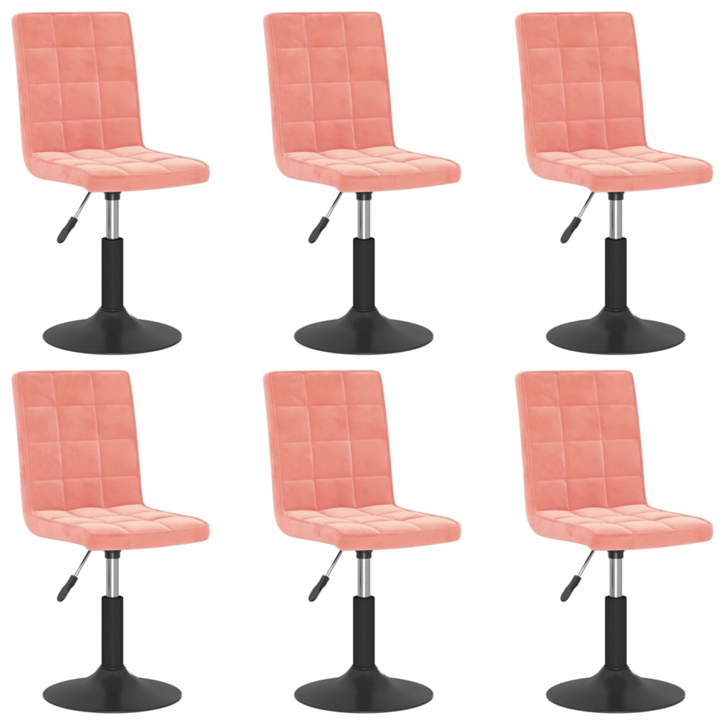 Eetkamerstoelen draaibaar 6 st fluweel roze is nu te koop bij PeponiXL, paradijselijk wonen!