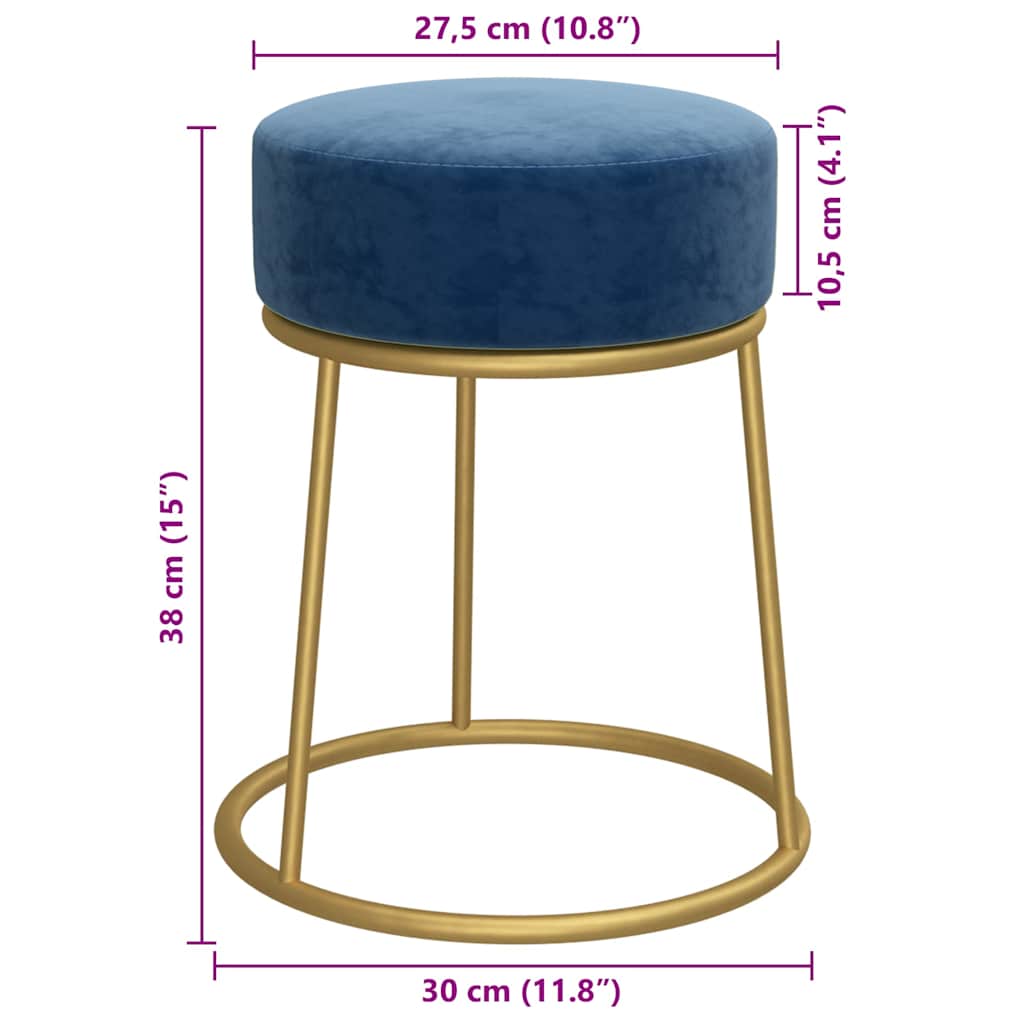 Hocker rond fluweel blauw is nu te koop bij PeponiXL, paradijselijk wonen!