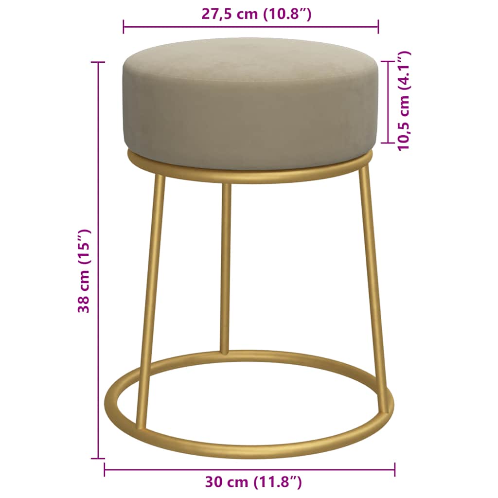 Hocker rond fluweel donkergrijs is nu te koop bij PeponiXL, paradijselijk wonen!