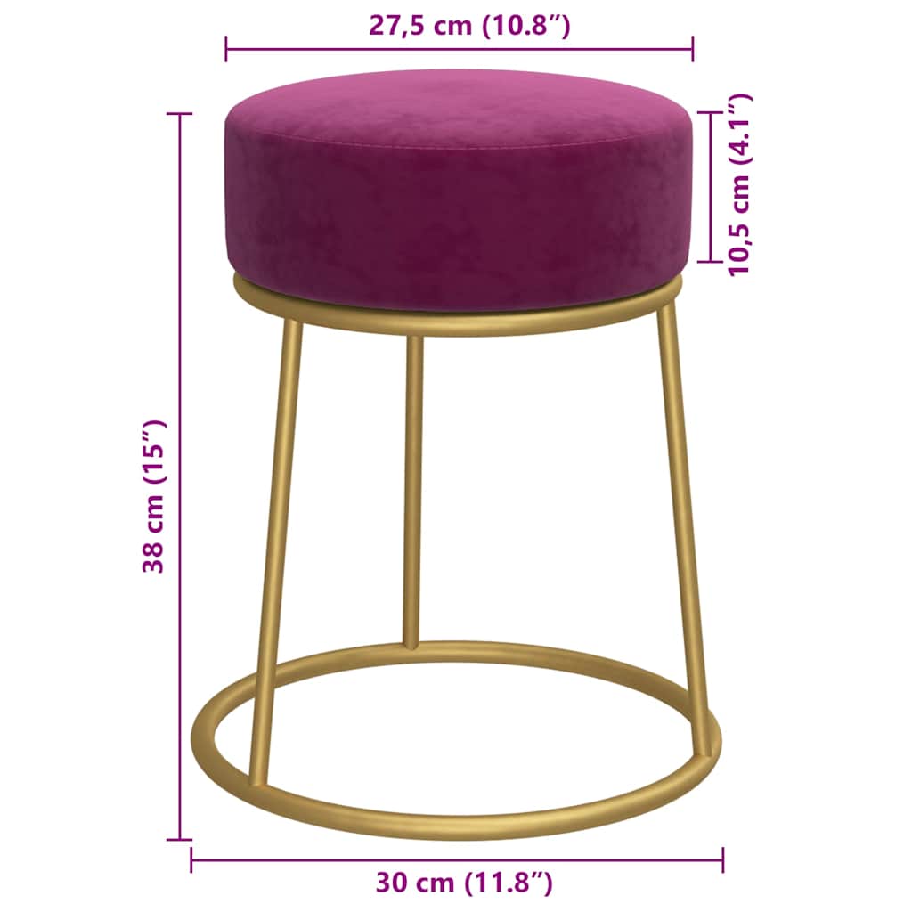 Hocker rond fluweel paars is nu te koop bij PeponiXL, paradijselijk wonen!