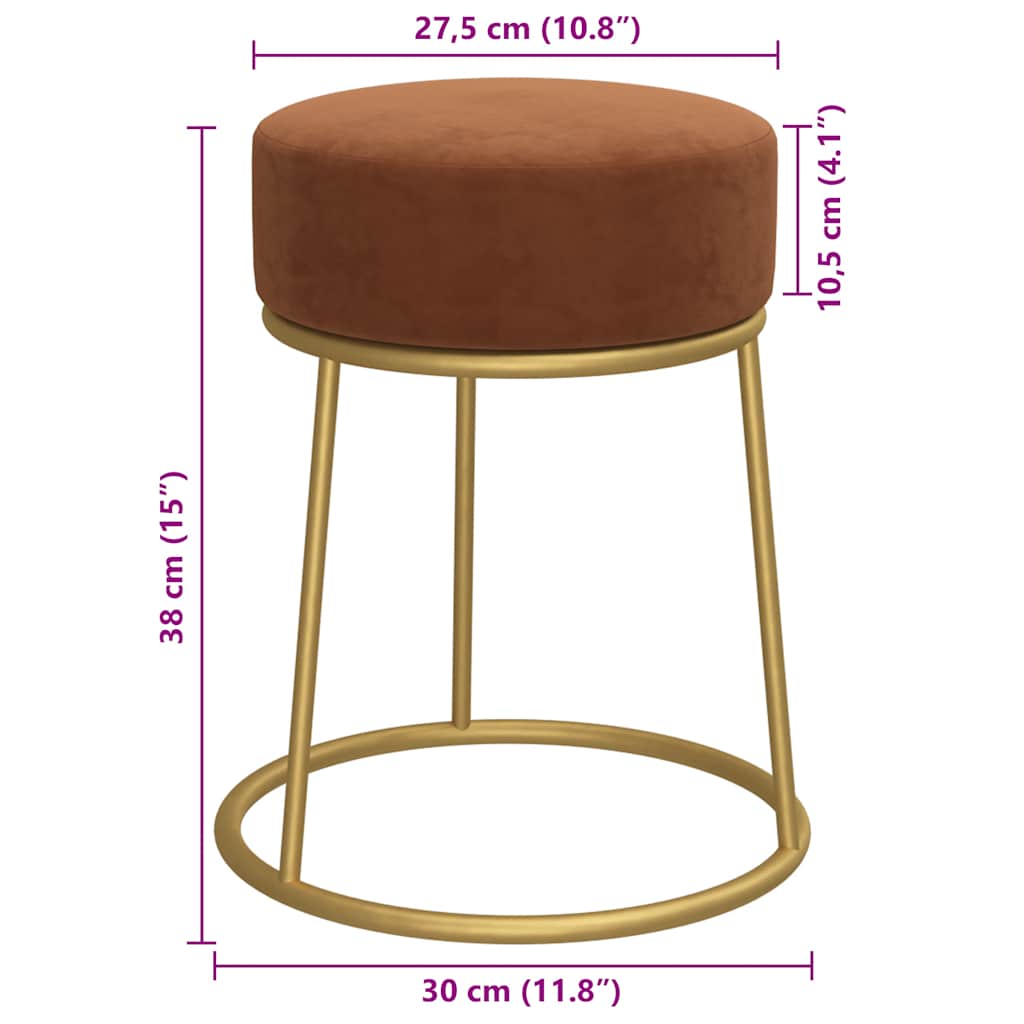Hocker rond fluweel bruin is nu te koop bij PeponiXL, paradijselijk wonen!